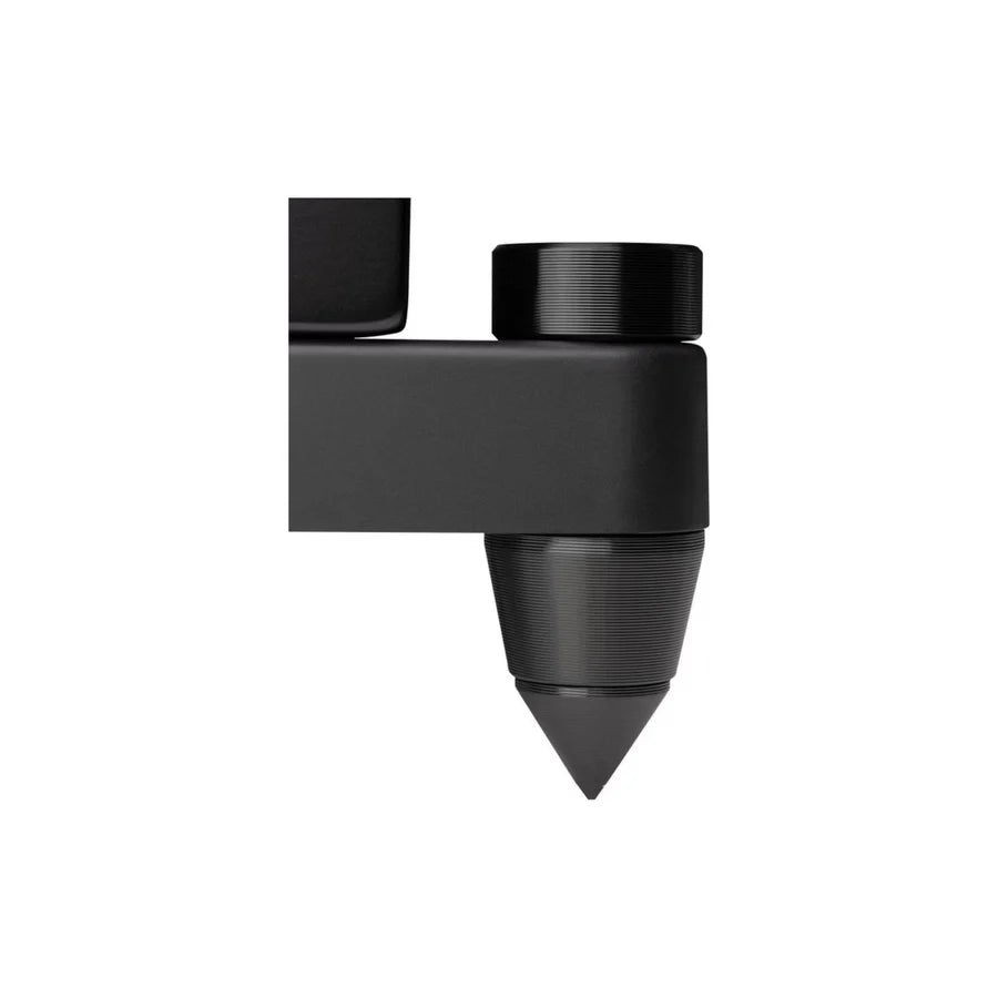 Pair of HECO black floor-standing speakers angle