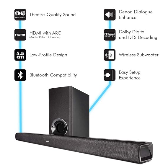 デノン サウンドバー DHT-S316 ARC/Bluetooth対応/ワイヤレスサブウーファー ブラック っぽ Denon DHT-