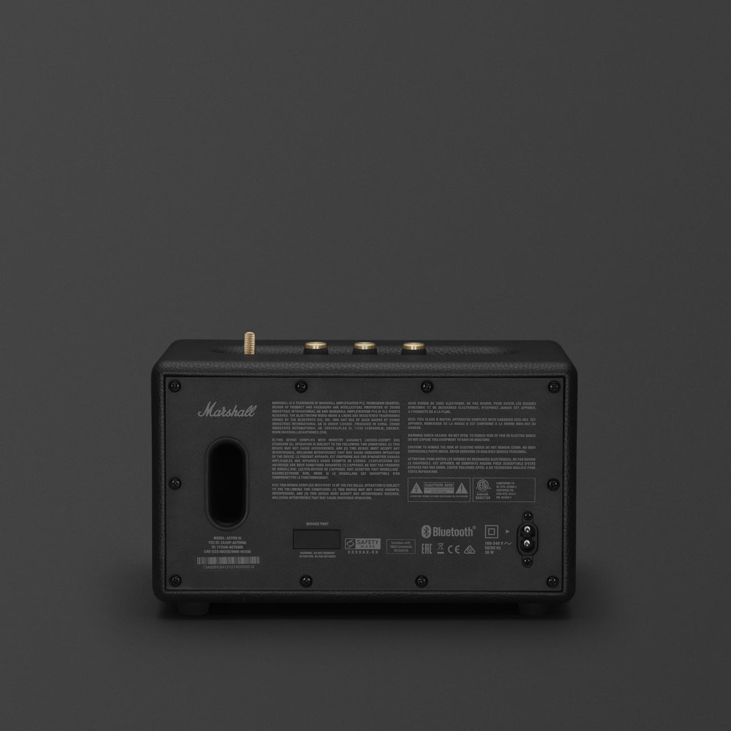Back view of a Marshall amplifier