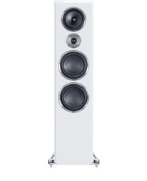 HECO FLOORSTANDING SPEAKERS CELAN REVOLUTION 9 WHITE SATIN/ ESPRESSO VENEER PAIR