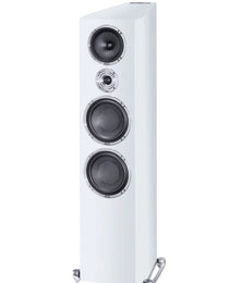 HECO FLOORSTANDING SPEAKERS CELAN REVOLUTION 9 WHITE SATIN/ ESPRESSO VENEER PAIR