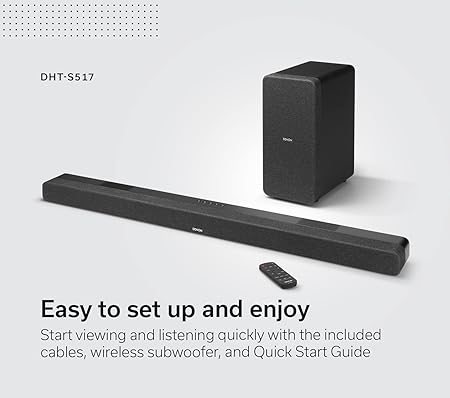 DENON DHT-S517 ② Denon DHT-S517 Sound bar with Dolby Atmos, Bluetooth and Wireless
