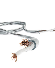 Melodika Close-up of a cable with copper strands on a white background