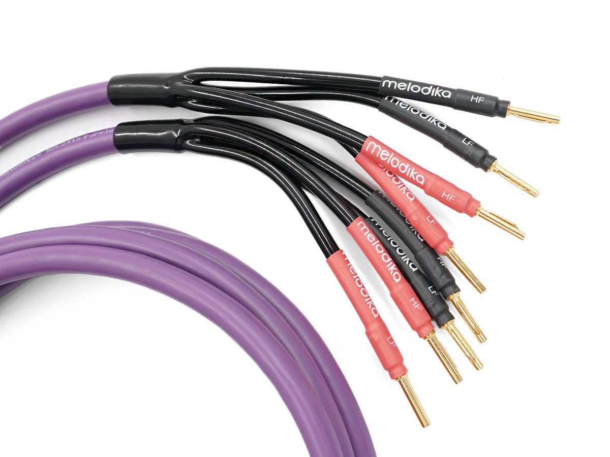 Melodika Purple MDBA41515 BI-Amp Speaker Cable OFC 4N 2 x 1.5 mm2 + 2 x 4 mm2 Banana Plug/Spade Plug