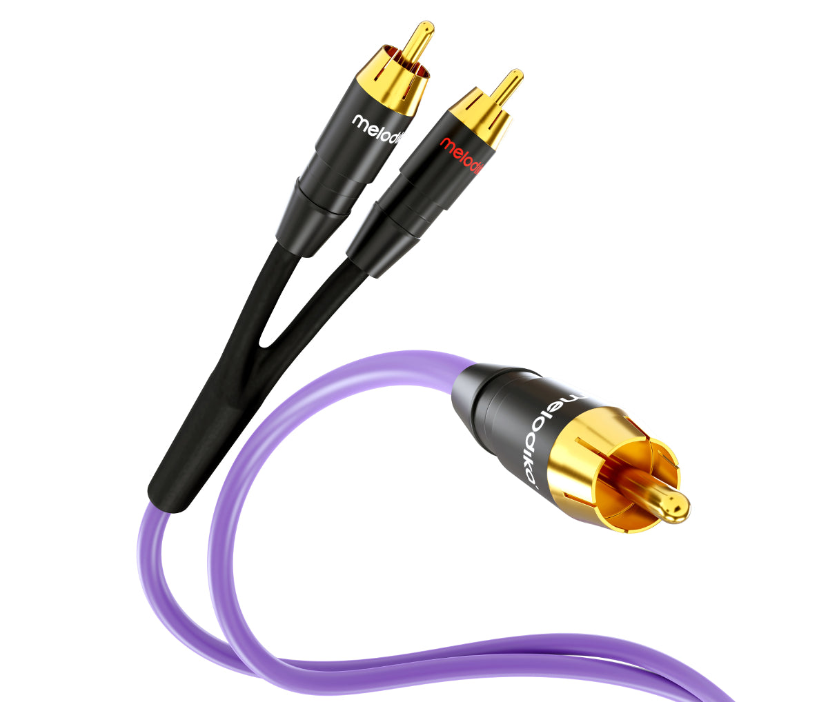 Melodika Purple MDSWY05 /MDSWY05G 1x RCA – 2 x RCA  Subwoofer Cable Y-Type