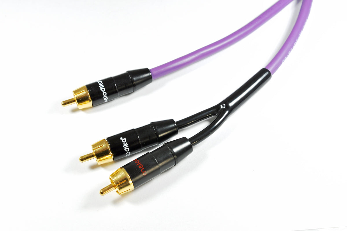 Melodika Purple MDSWY05 /MDSWY05G 1x RCA – 2 x RCA  Subwoofer Cable Y-Type
