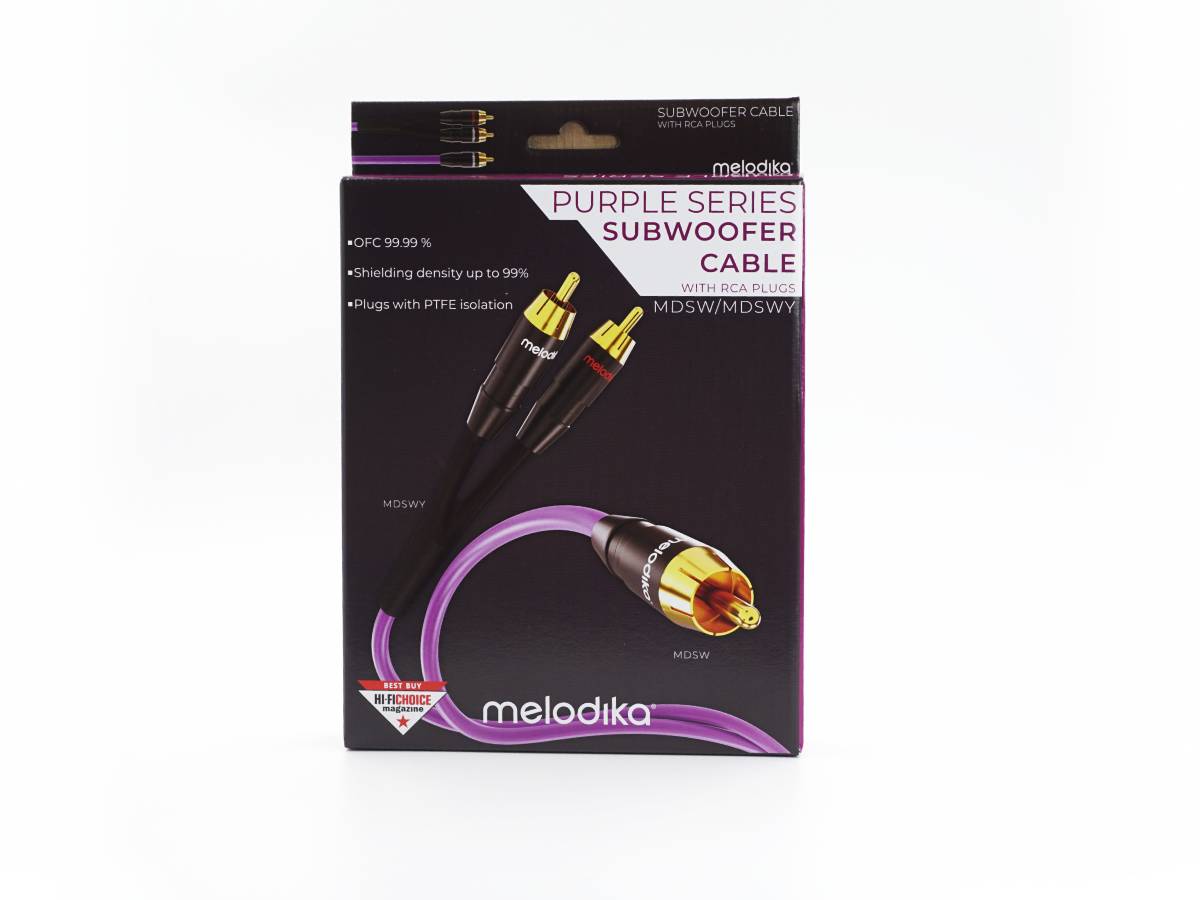 Melodika Purple MDSWY05 /MDSWY05G 1x RCA – 2 x RCA  Subwoofer Cable Y-Type