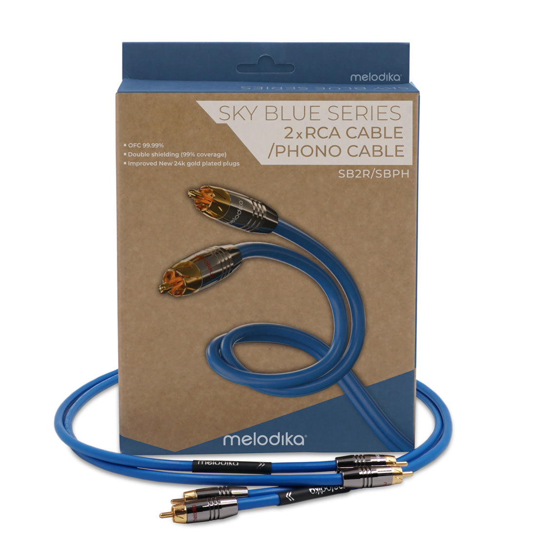 Melodika  Sky Blue SB2R05  Interconnect Cable 2xRCA - 2x RCA