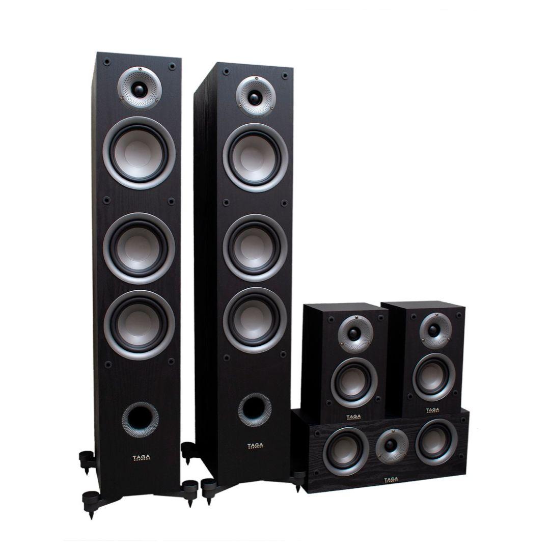 Taga Harmony TAV-507 5.0 Channel Home Theatre Speaker Package With Denon AVR-X580BT AV Receiver