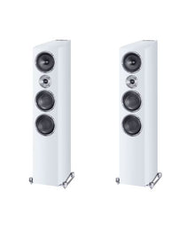 HECO FLOORSTANDING SPEAKERS CELAN REVOLUTION 7 WHITE SATIN/ ESPRESSO VENEER PAIR