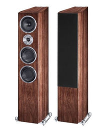 HECO FLOORSTANDING SPEAKERS CELAN REVOLUTION 7 WHITE SATIN/ ESPRESSO VENEER PAIR