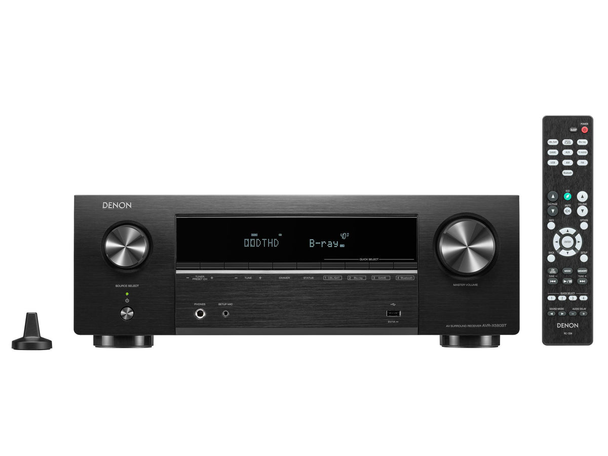 Taga Harmony TAV-606 V.3 5.0 Speaker Package + Denon AVR-X580bt 5.2 Channel AV  Receiver