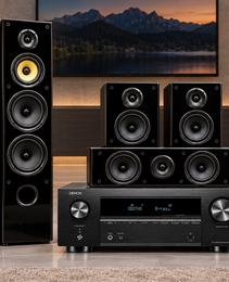 Taga Harmony TAV-606 V.3 5.0 Speaker Package + Denon AVR-X580bt 5.2 Channel AV  Receiver