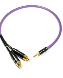 Purple audio cable with RCA connectors